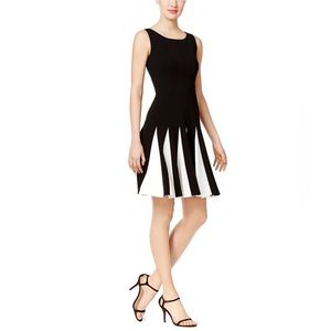 Tommy Hilfiger black and white fit and flare dress size 10 NWT